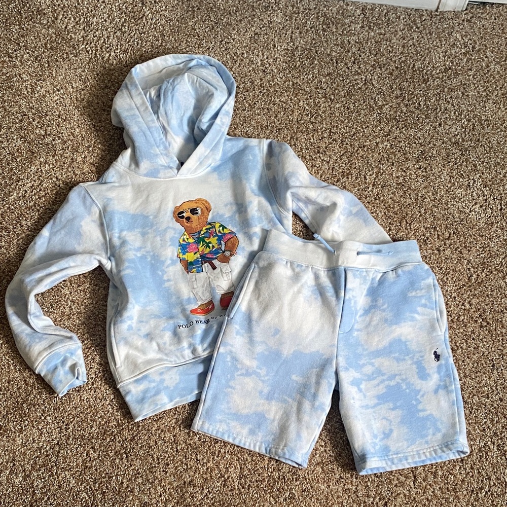 Ralph Lauren Sky Blue Polo Bear Hoodie